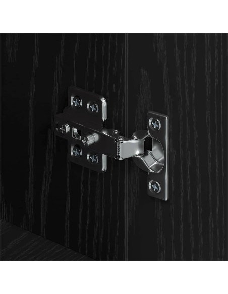 Credenza Rovere nero 34 x 90 x 80 cm Legno multistrato