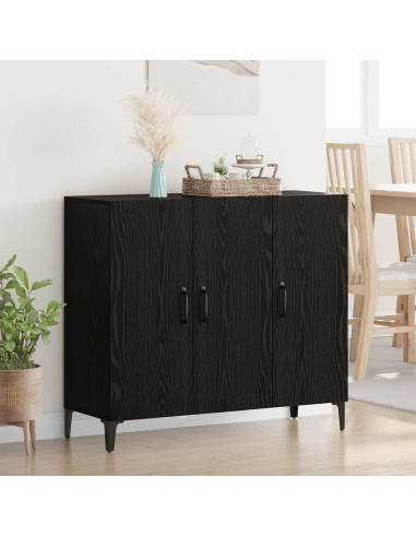 Credenza Rovere nero 34 x 90 x 80 cm Legno multistrato