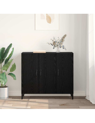 Credenza Rovere nero 34 x 90 x 80 cm Legno multistrato