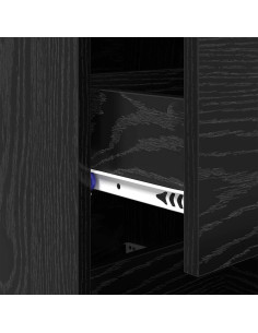 Credenza Rovere nero 34 x 34.5 x 90 cm Legno multistrato 2