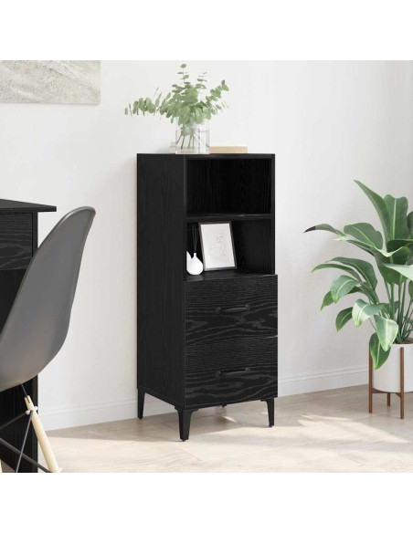 Credenza Rovere nero 34 x 34.5 x 90 cm Legno multistrato
