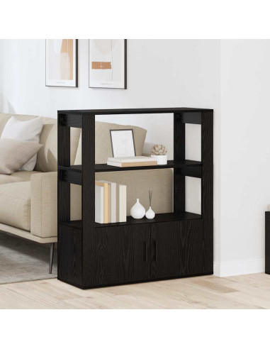Credenza Rovere nero 30 x 80 x 90 cm Legno multistrato