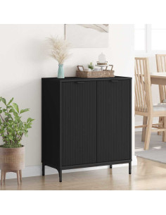 Credenza Nero 69,5 x 33 x 82 cm Legno multistrato 2