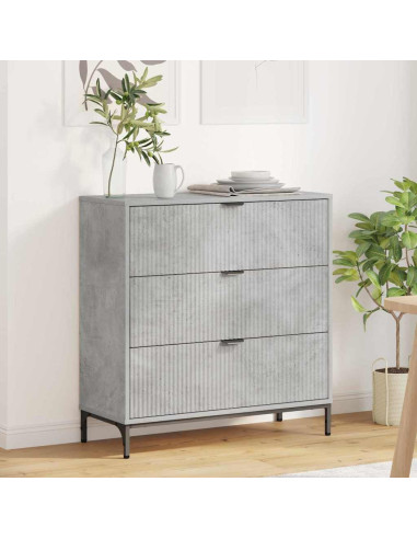 Credenza Grigio cemento 79.5 x 33 x 82 cm Legno multistrato