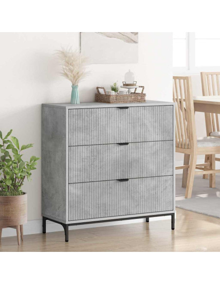 Credenza Grigio cemento 79.5 x 33 x 82 cm Legno multistrato