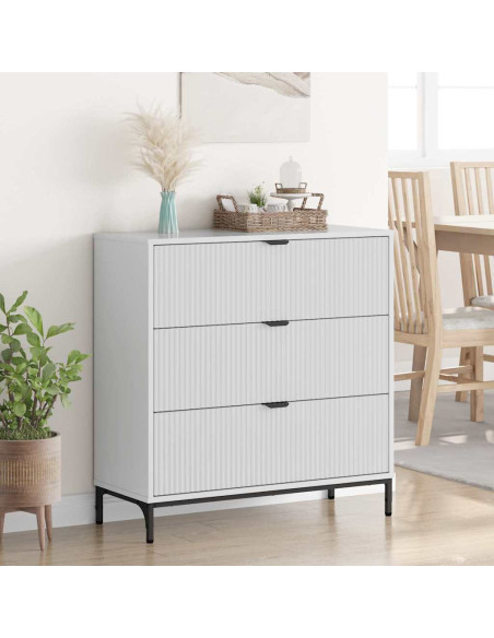 Credenza Bianco lucido 79.5 x 33 x 82 cm Legno multistrato