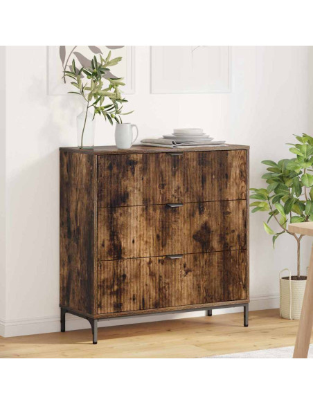 Credenza Rovere fumo 79.5 x 33 x 82 cm Legno multistrato