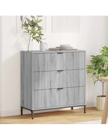 Credenza Grigio sonoma 79.5 x 33 x 82 cm Legno multistrato