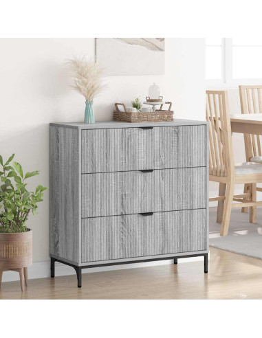 Credenza Grigio sonoma 79.5 x 33 x 82 cm Legno multistrato