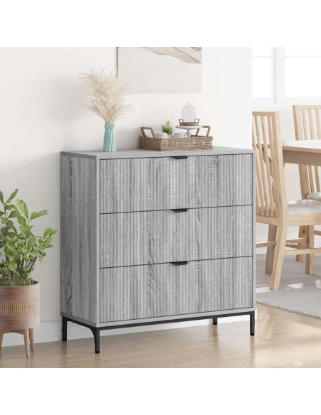 Credenza Grigio sonoma 79.5 x 33 x 82 cm Legno multistrato