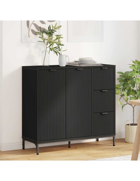 Credenza con cassetto Nero 89.5 x 33 x 82 cm Legno multistrato