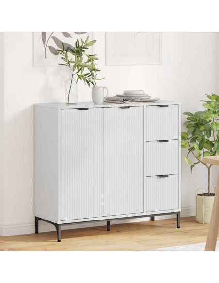Credenza Bianco lucido 89.5 x 33 x 82 cm Legno multistrato