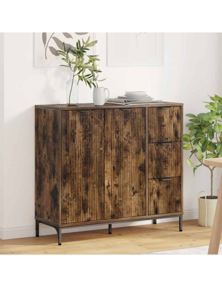 Credenza Rovere fumo 89.5 x 33 x 82 cm Legno multistrato