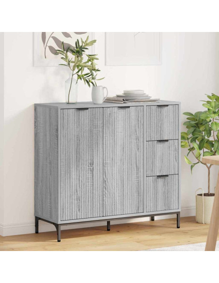 Credenza Grigio sonoma 89.5 x 33 x 82 cm Legno multistrato
