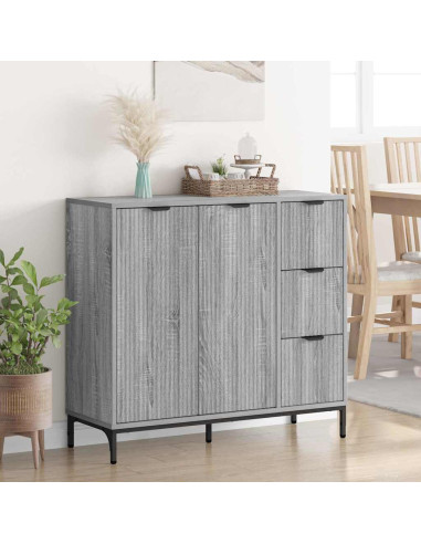 Credenza Grigio sonoma 89.5 x 33 x 82 cm Legno multistrato