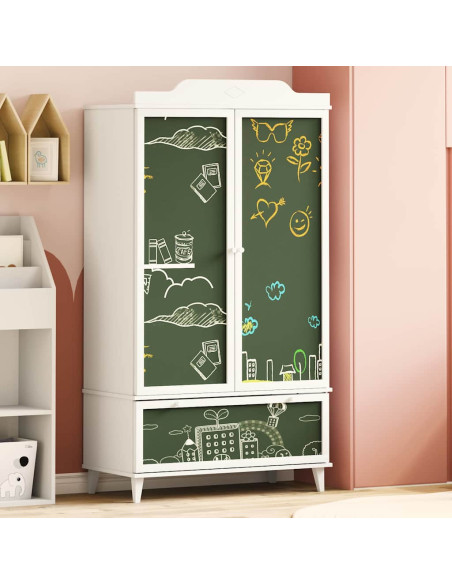 Armadio con Lavagna con cassetto Bianco Legno multistrato