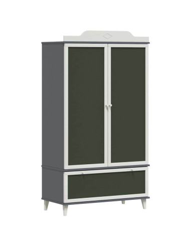 Armadio con Lavagna con porta Grigio e bianco Legno multistrato