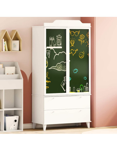 Armadio con Lavagna con cassetto Bianco Legno multistrato