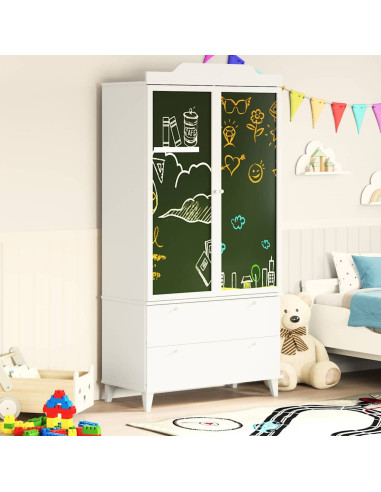 Armadio con Lavagna con cassetto Bianco Legno multistrato