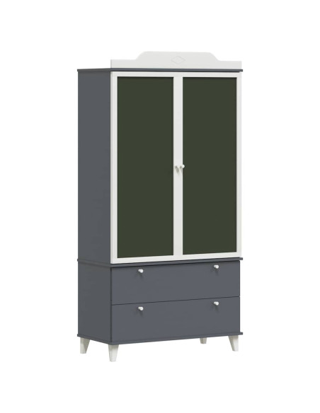 Armadio con Lavagna con porta Grigio e bianco Legno multistrato