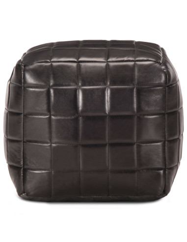 Pouf Nero 40x40x40 cm in Vera Pelle di Capra