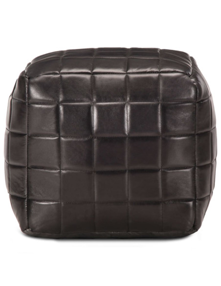 Pouf Nero 40x40x40 cm in Vera Pelle di Capra