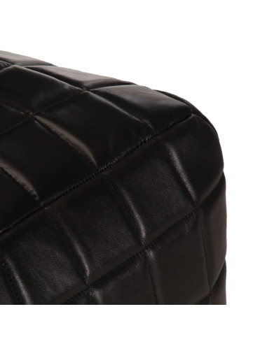 Pouf Nero 40x40x40 cm in Vera Pelle di Capra