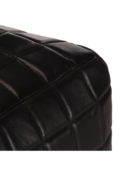 Pouf Nero 40x40x40 cm in Vera Pelle di Capra