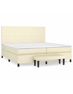 Giroletto a Molle con Materasso Crema 200x200 cm in Similpelle 2