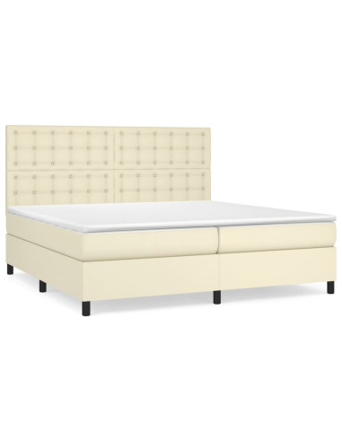 Giroletto a Molle con Materasso Crema 200x200 cm in Similpelle