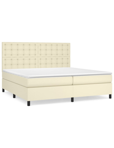 Giroletto a Molle con Materasso Crema 200x200 cm in Similpelle