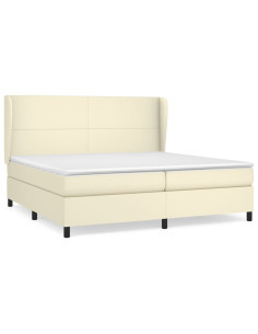 Giroletto a Molle con Materasso Crema 200x200 cm in Similpelle 2