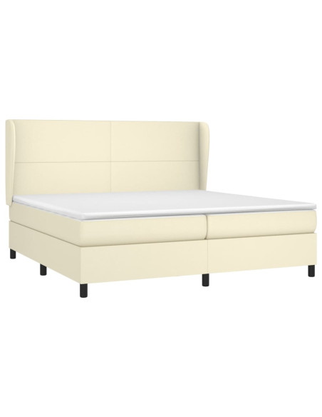 Giroletto a Molle con Materasso Crema 200x200 cm in Similpelle