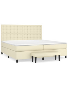 Giroletto a Molle con Materasso Crema 200x200 cm in Similpelle 2