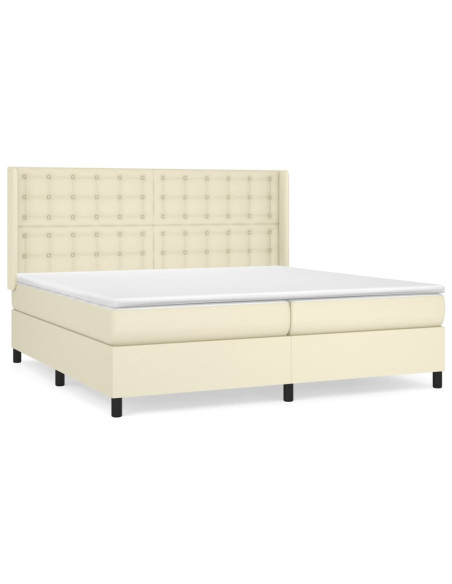 Giroletto a Molle con Materasso Crema 200x200 cm in Similpelle