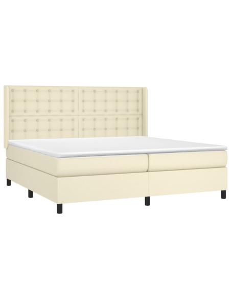 Giroletto a Molle con Materasso Crema 200x200 cm in Similpelle