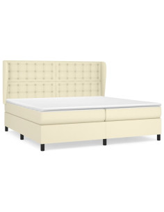 Giroletto a Molle con Materasso Crema 200x200 cm in Similpelle 2