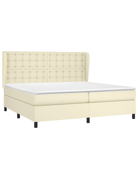 Giroletto a Molle con Materasso Crema 200x200 cm in Similpelle