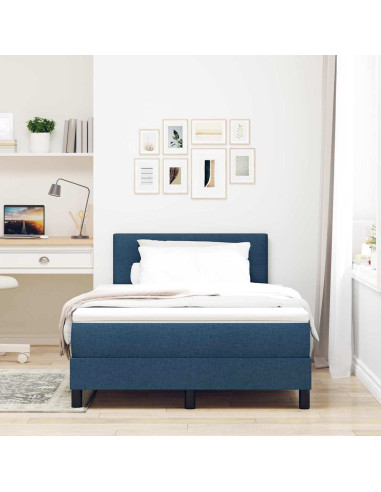 Letto box spring con materasso Blu Scuro 120 x 190 cm Tessuto