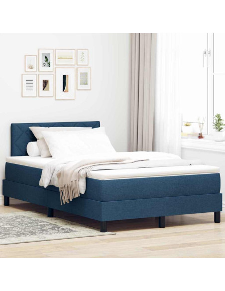 Letto box spring con materasso Blu 120 x 190 cm Tessuto