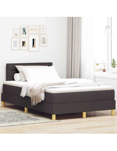 Letto box spring con materasso Marrone scuro 120 x 190 cm 2