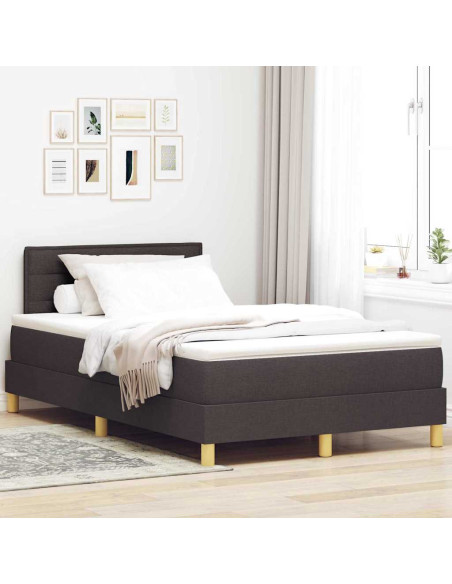 Letto box spring con materasso Marrone scuro 120 x 190 cm