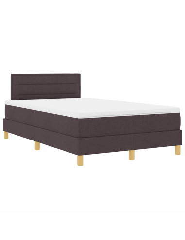 Letto box spring con materasso Marrone scuro 120 x 190 cm