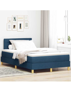 Letto box spring con materasso Blu 120 x 190 cm Tessuto 2