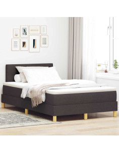 Letto box spring con materasso Marrone scuro 120 x 190 cm 2
