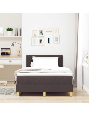 Letto box spring con materasso Marrone scuro 120 x 190 cm