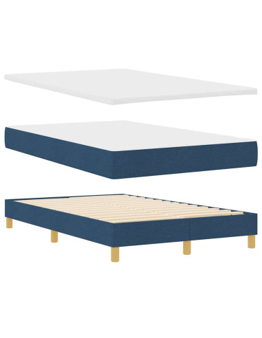 Letto box spring con materasso Blu 120 x 190 cm Tessuto
