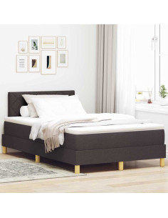 Letto box spring con materasso Marrone scuro 120 x 190 cm 2