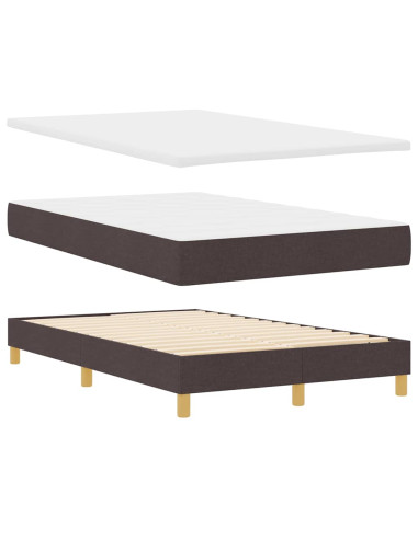 Letto a molle con materasso Marrone Scuro 120 x 190 cm Tessuto