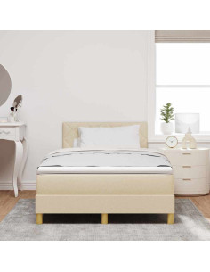 Letto a molle con cuscino Crema 120 x 190 cm Tessuto 2